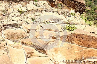 Mountain rocks of Yemen - Taiz - mountain rocks Stock Photo