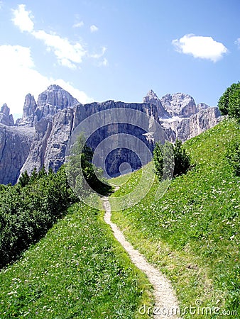 Mountain's path in Dolomiti Stock Photo