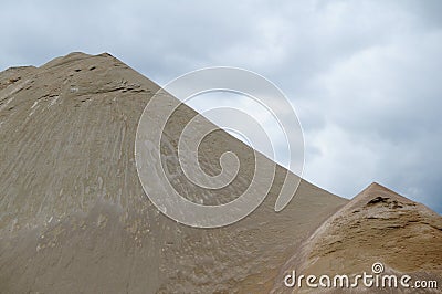 Mountain of sand at the Picampoix quarry, Nievre, Burgundy Stock Photo