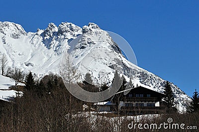 Alpine House under Taghaube, Berchtesgadener Alpen, Salzburger Land, Austria Stock Photo