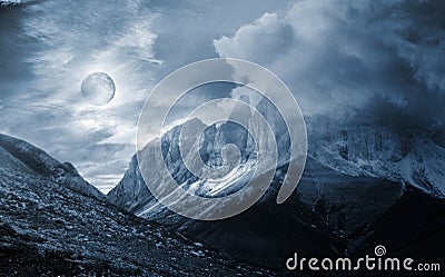 Mountain scenery fantasy Stock Photo