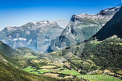 Mountain scenery in Jotunheimen National Park in Norway Stock Photo