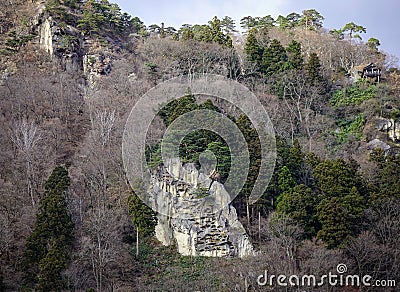 Mountain scenery of Yamadera, Japan Stock Photo