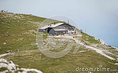 Mountain shelter on the Snowmountain Editorial Stock Photo