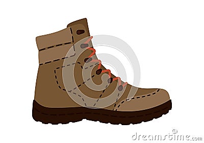 Mountain shoes boot isolated icon style, vector hiking boot, Mountain shoes vector Vector Illustration