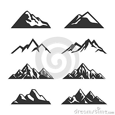 Mountain Silhouette Clipart vector set Vector Illustration