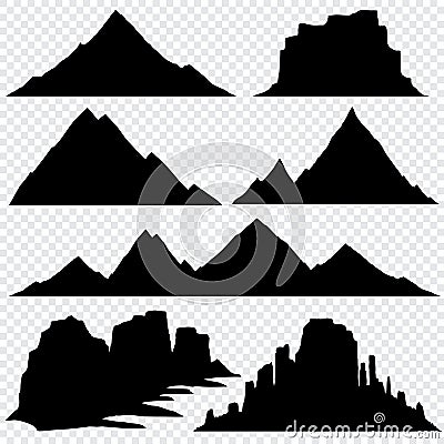 Mountain silhouette vector skyline panoramic view Vector Illustration