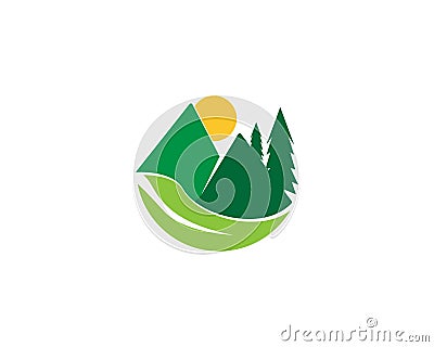 Mountain simple icon vector template Vector Illustration