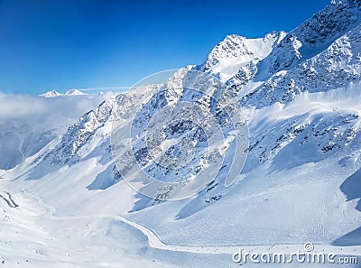 Mountain ski resort Austria - nature and sport background Stock Photo