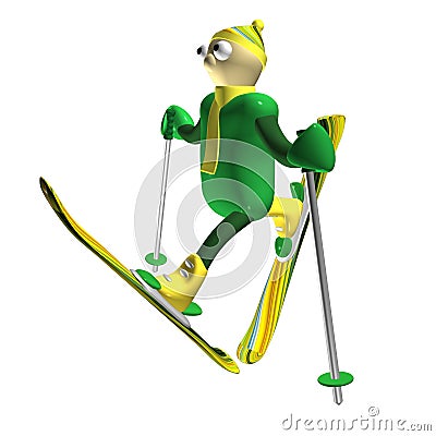 The mountain skier carries out elements Freestyle Stock Photo
