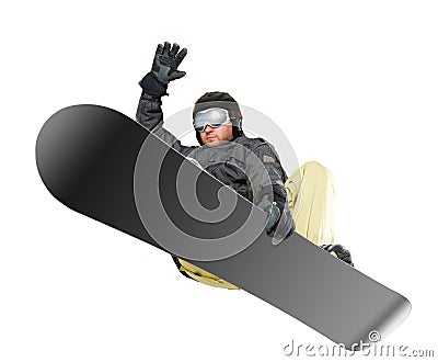 Mountain-skier jump Stock Photo