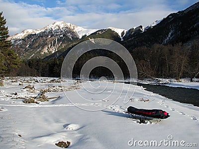 Mountain sleeping Stock Photo