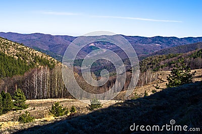 Mountain slopes in early spring, mount Stolovi Stock Photo