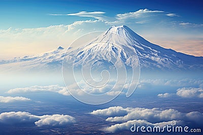 a mountain with snow on top Stock Photo