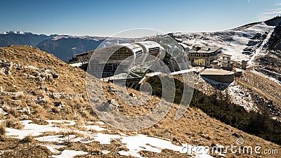 Mountain Station view of cableway Malcesine - Monte Baldo, Italy Stock Photo