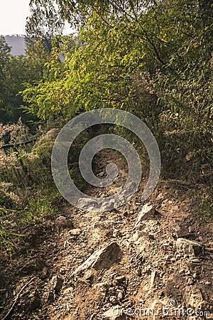 Mountain Steep descent Stock Photo