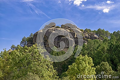 Mountain of stones seen from its hillside. Stock Photo