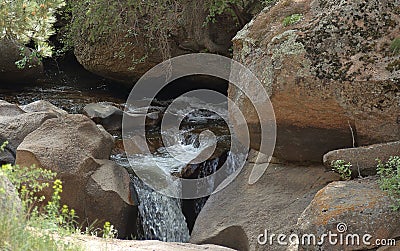 Mountain Stream Closeup. Rocky Mountain River Stock Photo