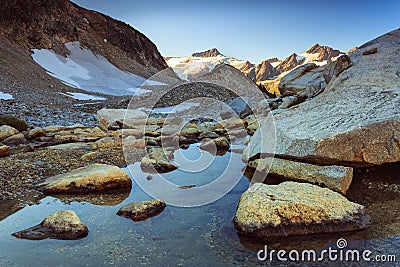 Mountain and stream Stock Photo