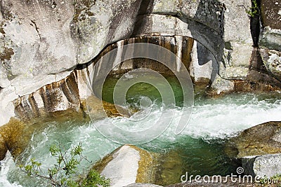 Mountain stream in the Valley Jerte Stock Photo