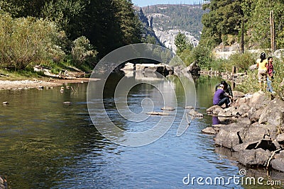 Mountain stream, Yosemite National Park, Sierra Nevada, California, USA Editorial Stock Photo