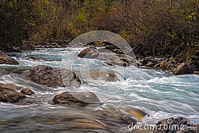 Mountain streams in late autumn. Stock Photo