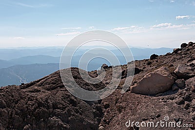Mountain top landscape above the tree line Stock Photo
