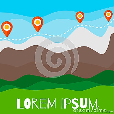 Mountain tourism vector illustration. Vector Illustration