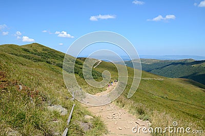 Mountain trail - Bieszczady Stock Photo