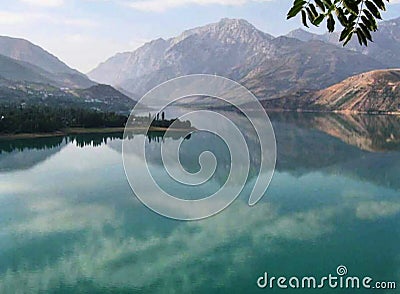 Mountain in Uzbekistan called Charvak Stock Photo