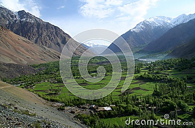 Mountain valley in Karakorum Stock Photo