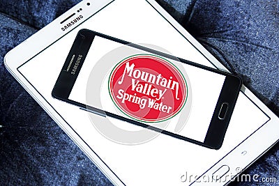 Mountain valley spring water logo Editorial Stock Photo