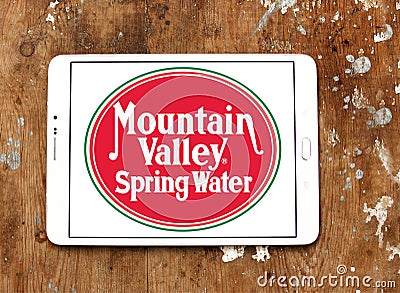 Mountain valley spring water logo Editorial Stock Photo