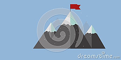 mountain vector illustration. snowing. company name blue background Cartoon Illustration