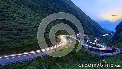 Mountain view along the way from Yen Minh to Van Stock Photo