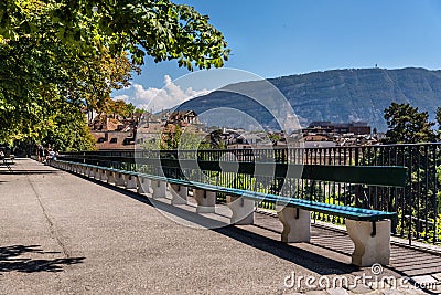 Mountain View from Geneva Old Town Editorial Stock Photo