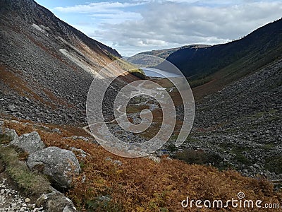 Mountain view in Glendalough Stock Photo