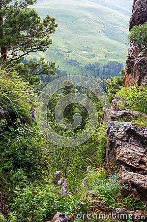 Mountain view of the plateau of a cliff right Stock Photo