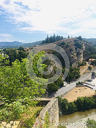 Mountain view in the south of France near the city of orange Stock Photo