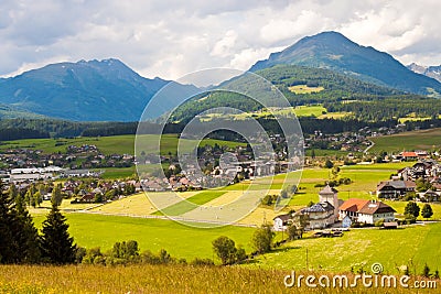 Mountain village in Austria Stock Photo