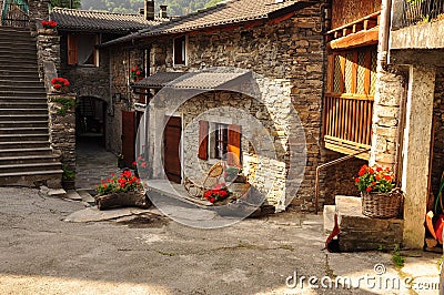 Mountain village of Colletto, Valle Grana, Cuneo Stock Photo