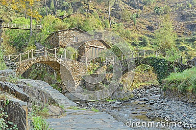 Mountain Village_ Old stone house Stock Photo