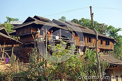 Mountain village, Shan state, Myanmar Stock Photo