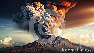 mountain volcanic ash cloud 54 Cartoon Illustration