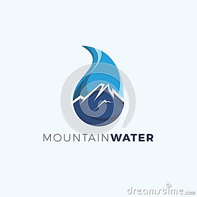 Mountain Water logo. Mountain vector Illustration Vector Illustration
