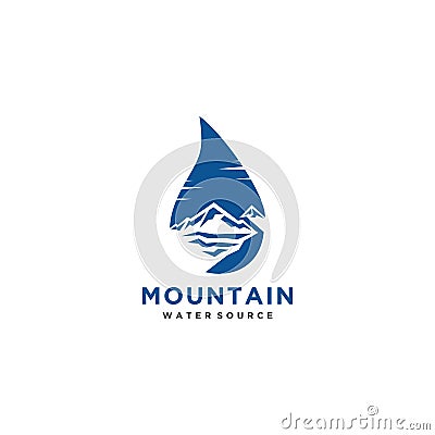 Mountain water resources logo or symbol design vector Vector Illustration