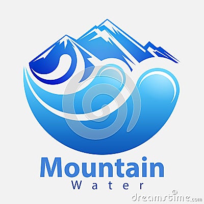 Mountain water symbol Vector Illustration