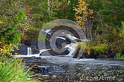 Mountain waterfall. fast stream water Stock Photo