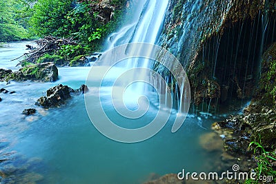 Mountain waterfall at vadu crisului Stock Photo
