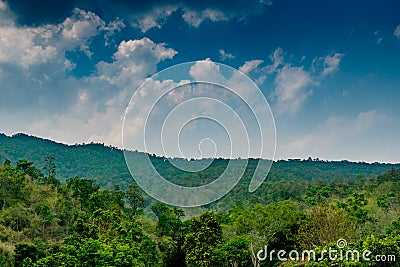 Mountain with white cloud on Blue sky Stock Photo